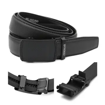 Ceinture hommes en cuir avec boucle - Noir