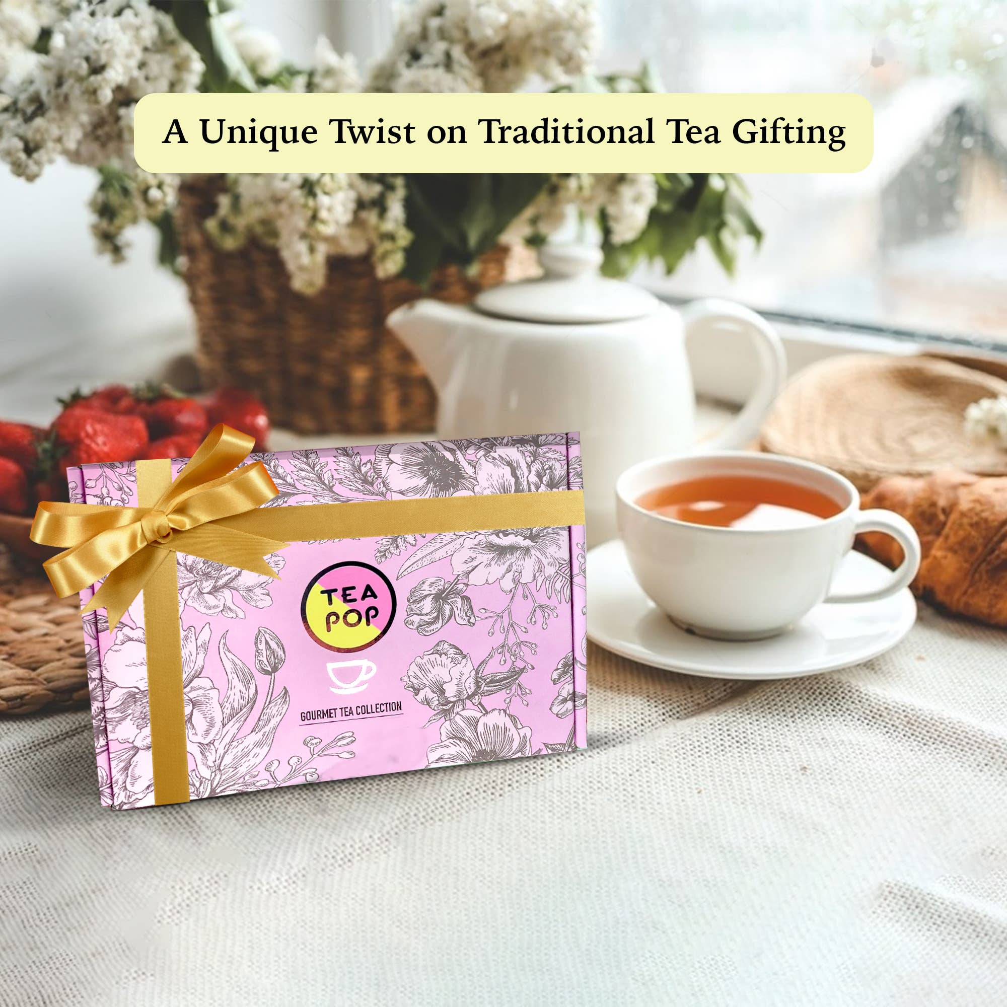 Coffret cadeau Tea-Pop élégant avec 18 Bâtonnets