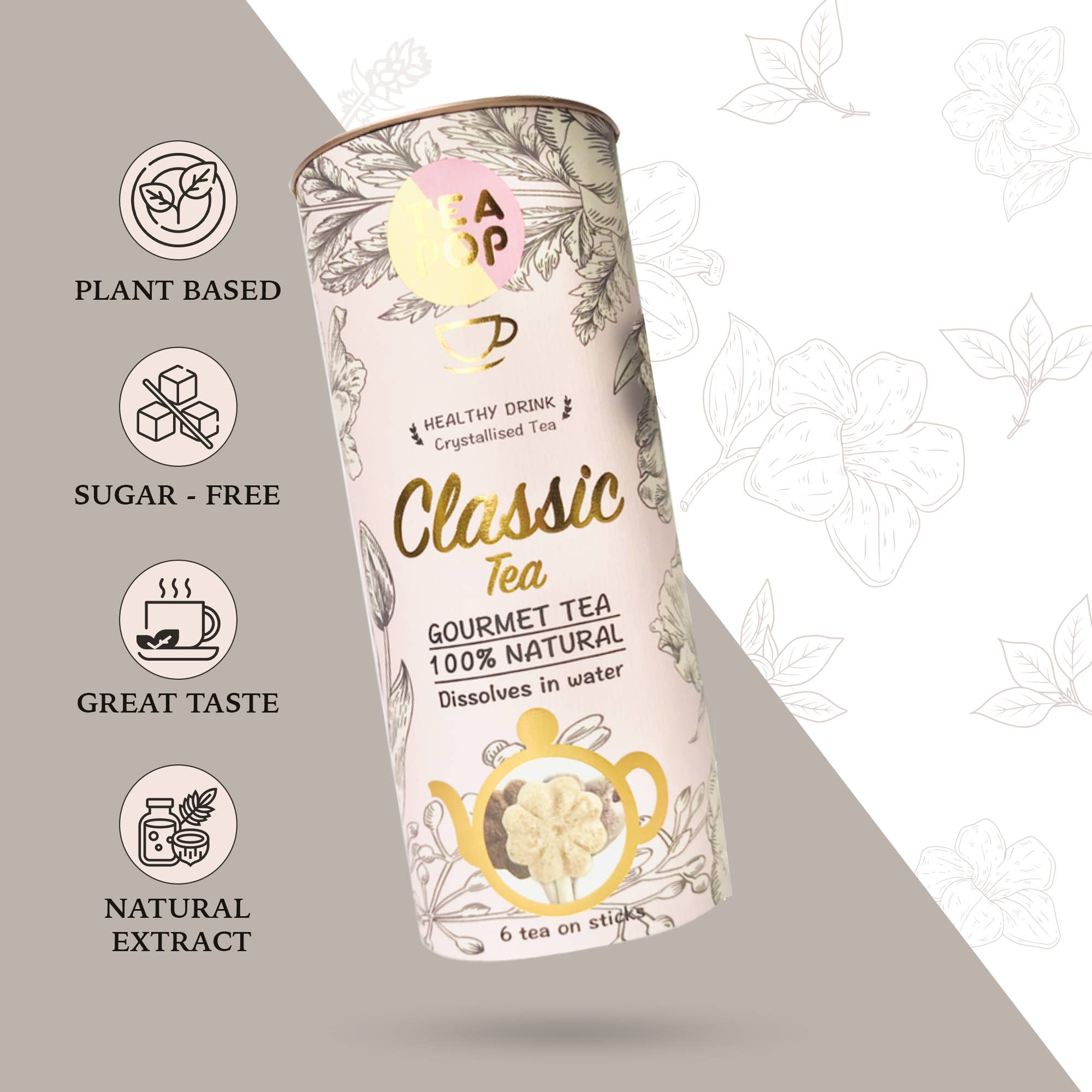 Thé classique sur bâtonnet – infusion gourmande 100 % naturelle cristallisée