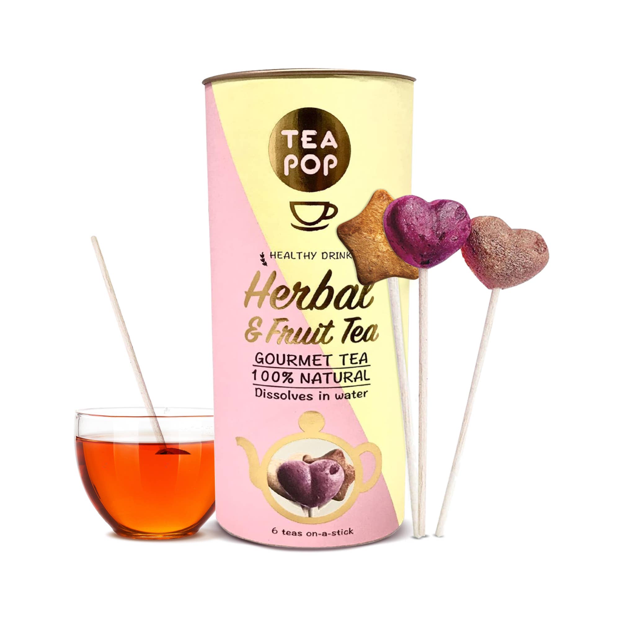 Thé aux herbes et fruits sur bâtonnet - Thé cristallisé 100 % naturel